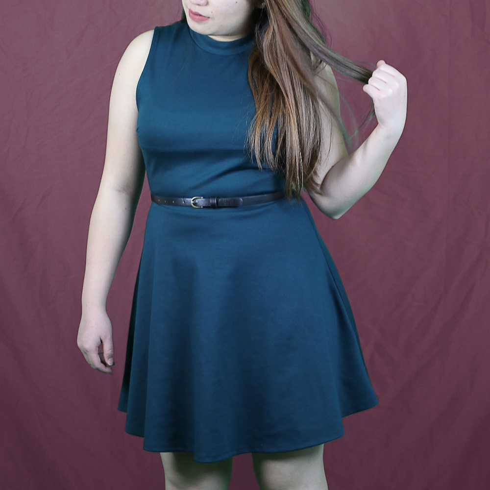 Sleeveless Belt Dress